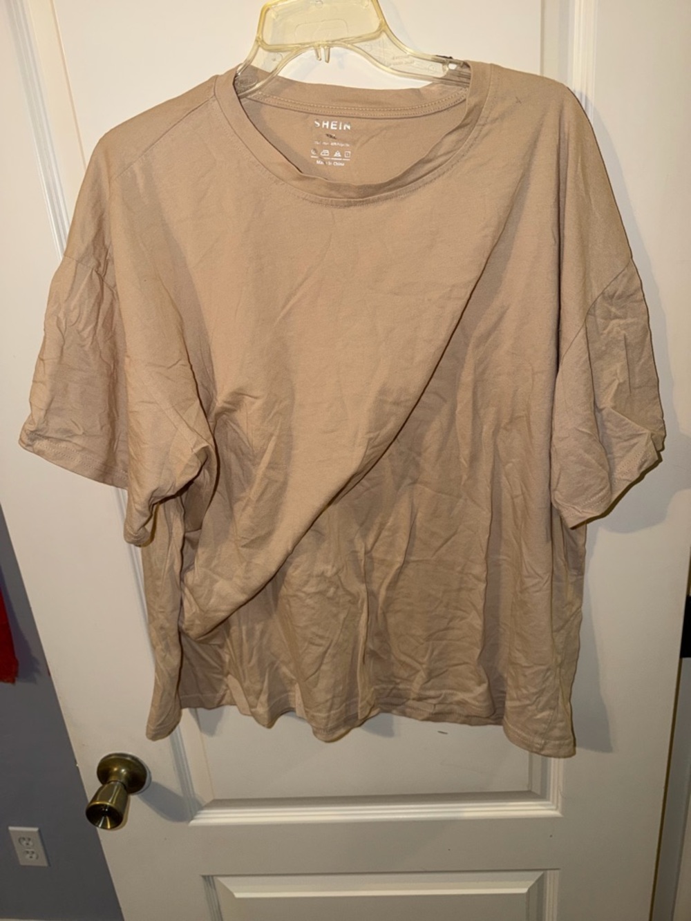 SHEIN Neutral Beige Oversized Tee